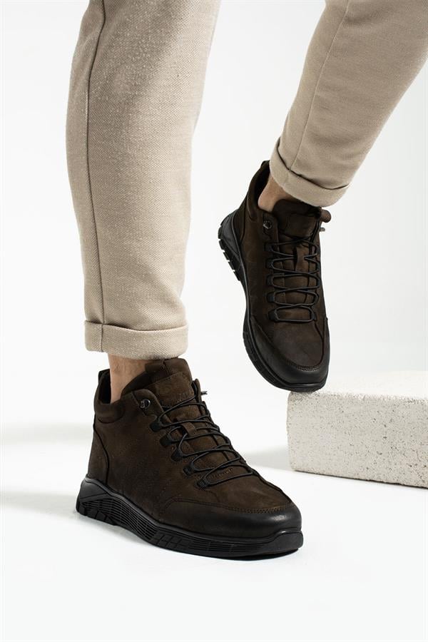 Real Leather Brown Men's Boots
