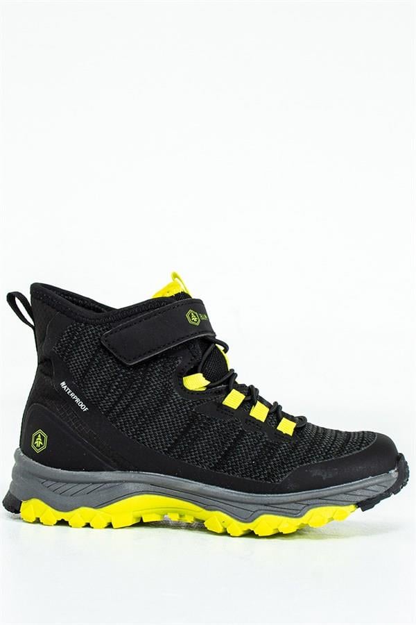 Waterproof Black Yellow Outdoor Boys Boots