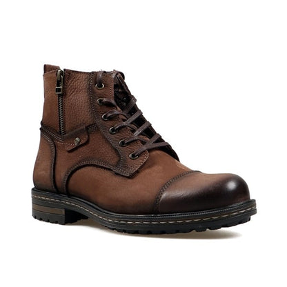 Genuine Leather Men's Dark Tan Boots