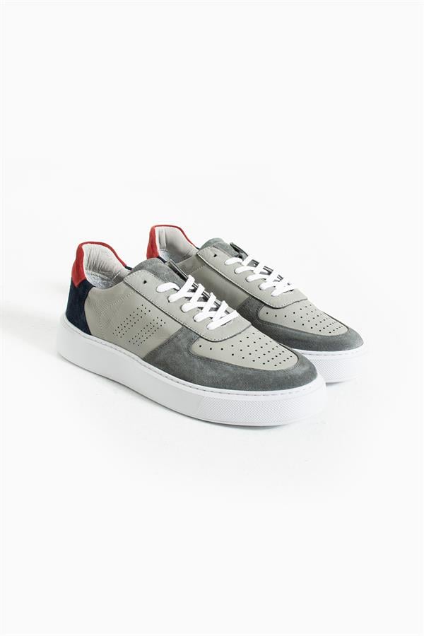 Genuine Leather Grey Men's Shoes