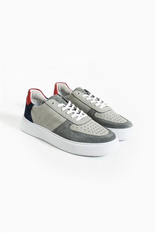 Genuine Leather Grey Men's Shoes