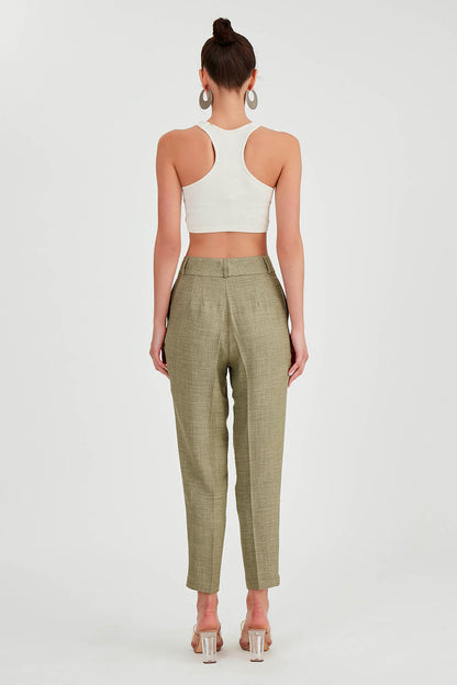 TWO BUTTONS HIGH-WAIST TROUSERS