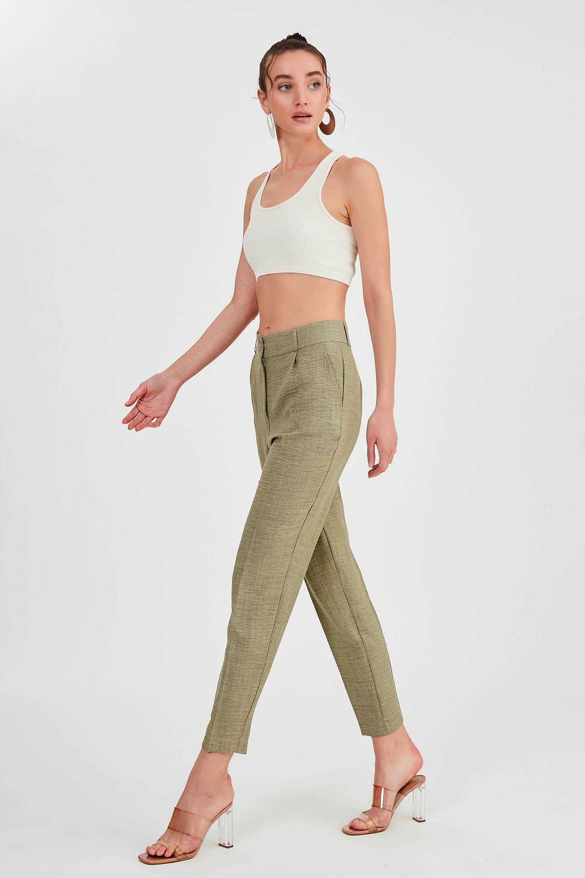 TWO BUTTONS HIGH-WAIST TROUSERS