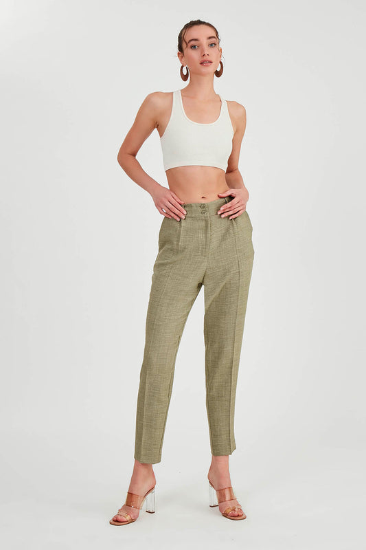 TWO BUTTONS HIGH-WAIST TROUSERS