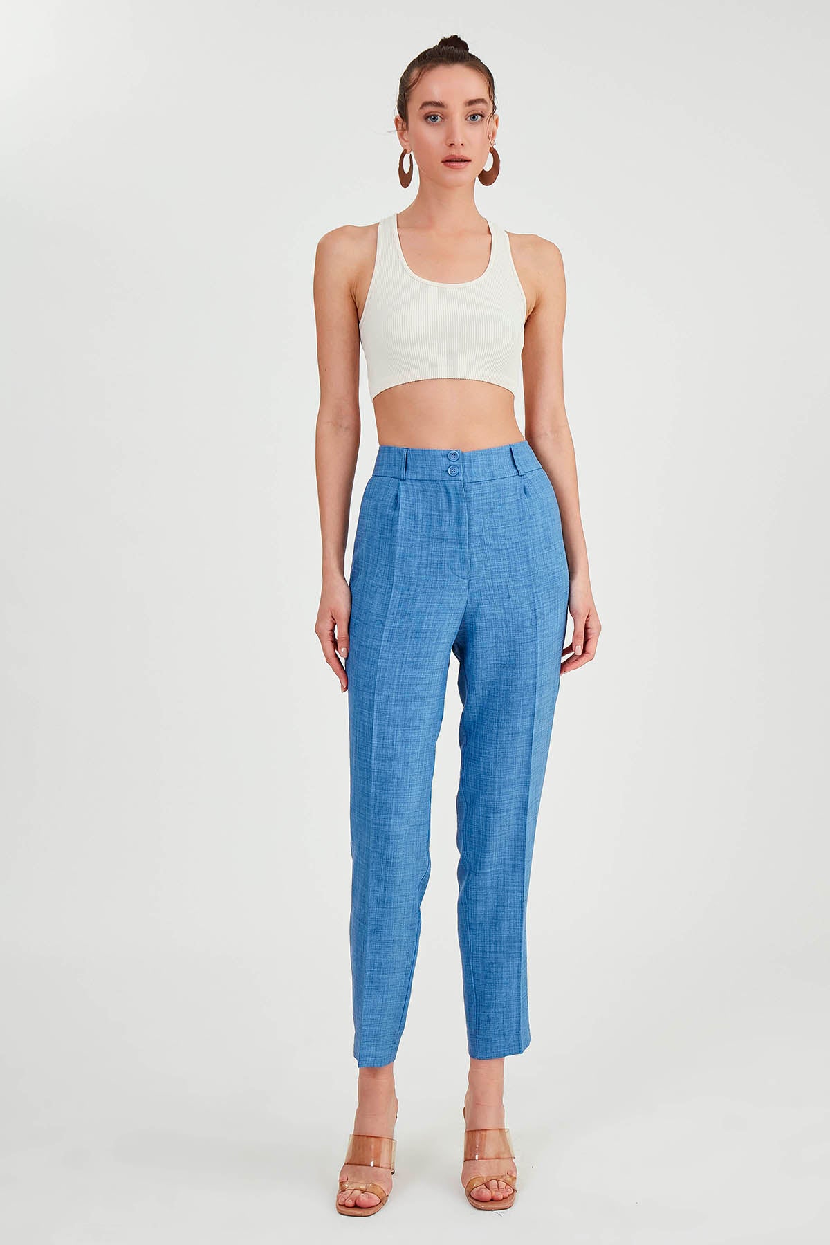 TWO BUTTONS HIGH-WAIST TROUSERS