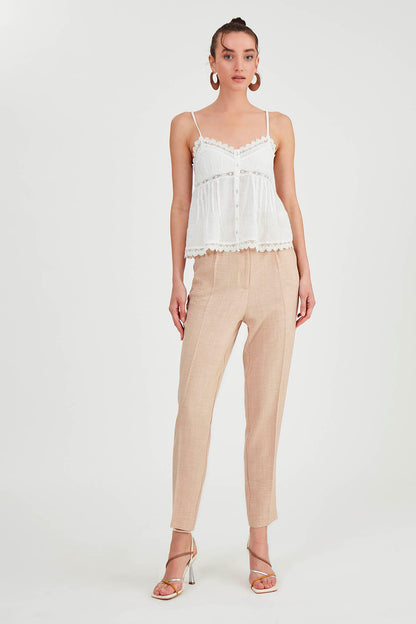 TWO BUTTONS HIGH-WAIST TROUSERS