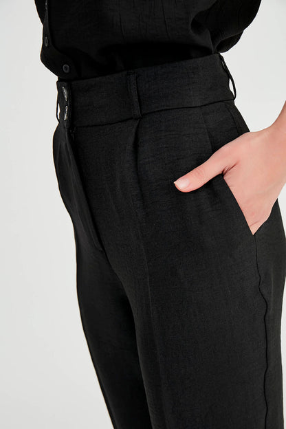 TWO BUTTONS HIGH-WAIST TROUSERS