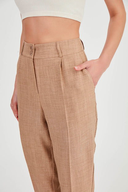 TWO BUTTONS HIGH-WAIST TROUSERS