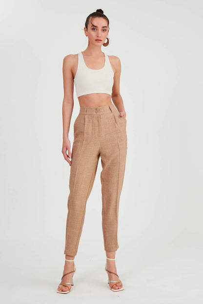 TWO BUTTONS HIGH-WAIST TROUSERS