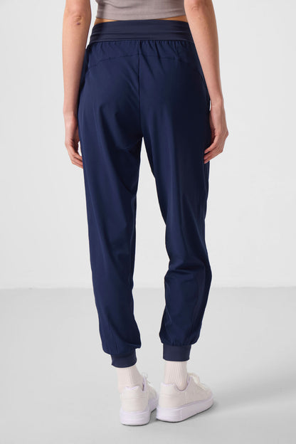 Indigo Polyester Pocketed Standard Fit Women's Trousers - 94677