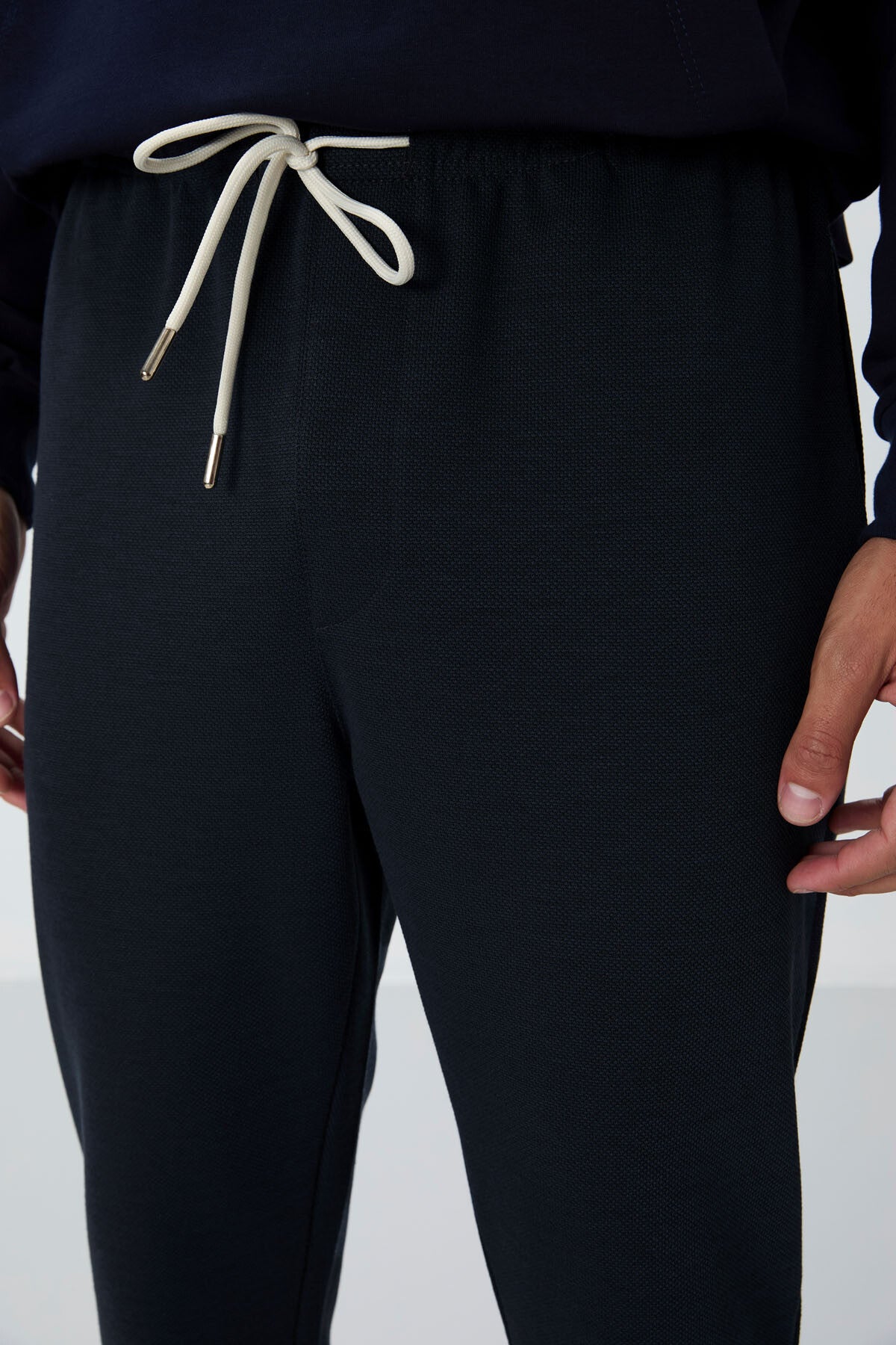 Indigo Textured Surface Standard Fit Men's Tracksuit Bottom - 82154