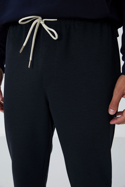Indigo Textured Surface Standard Fit Men's Tracksuit Bottom - 82154