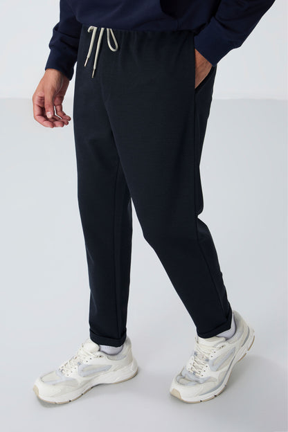 Indigo Textured Surface Standard Fit Men's Tracksuit Bottom - 82154