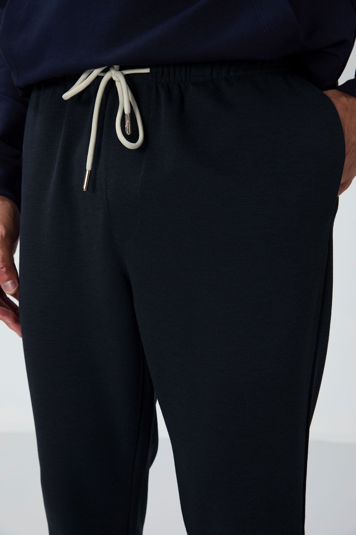 Indigo Textured Surface Standard Fit Men's Tracksuit Bottom - 82155