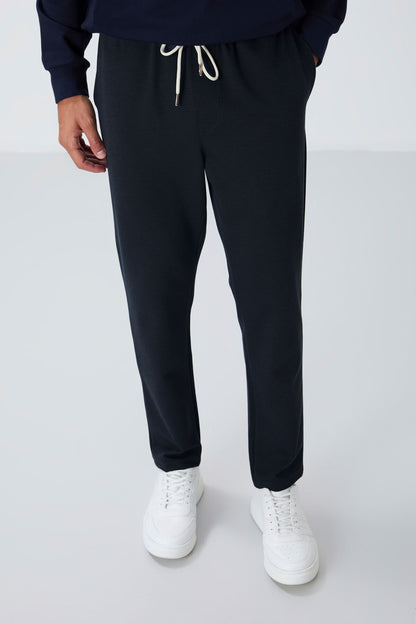 Indigo Textured Surface Standard Fit Men's Tracksuit Bottom - 82155