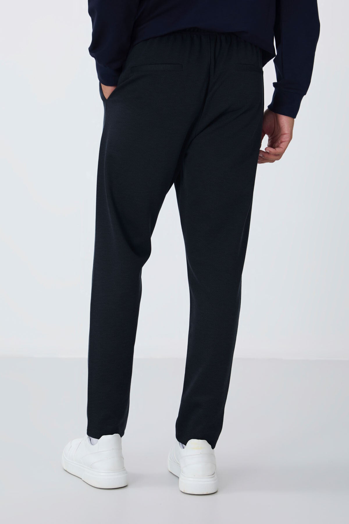 Indigo Textured Surface Standard Fit Men's Tracksuit Bottom - 82155