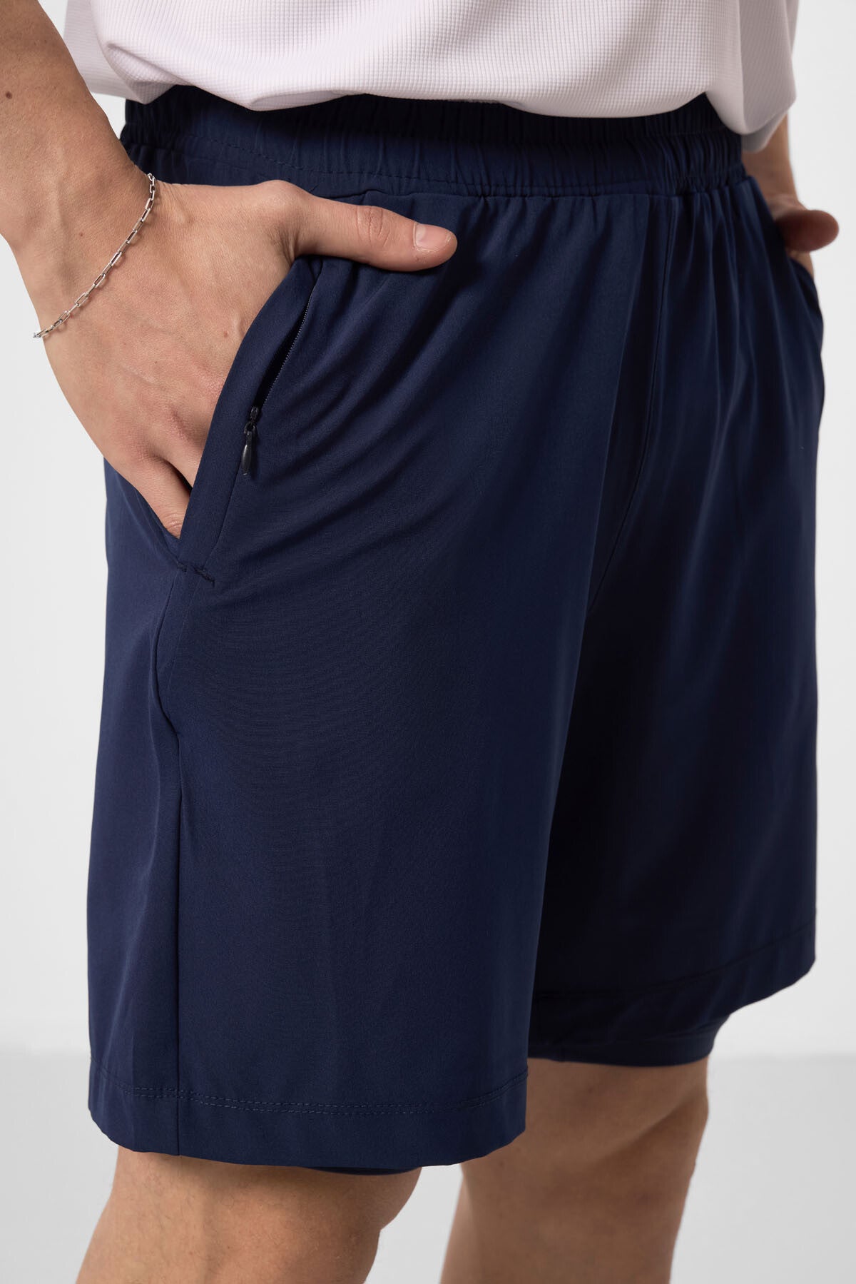 Indigo Polyester Thin Soft Standard Fit Men's Padded Shorts - 81287