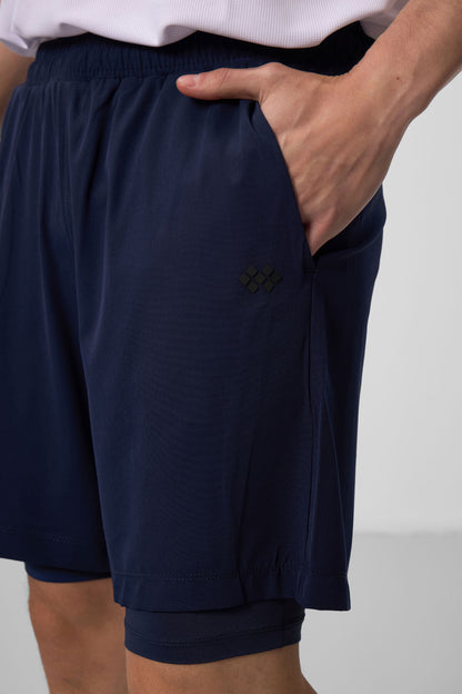Indigo Polyester Thin Soft Standard Fit Men's Padded Shorts - 81287