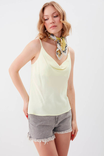 DEGAJE COLLAR SATEN BLOUSE