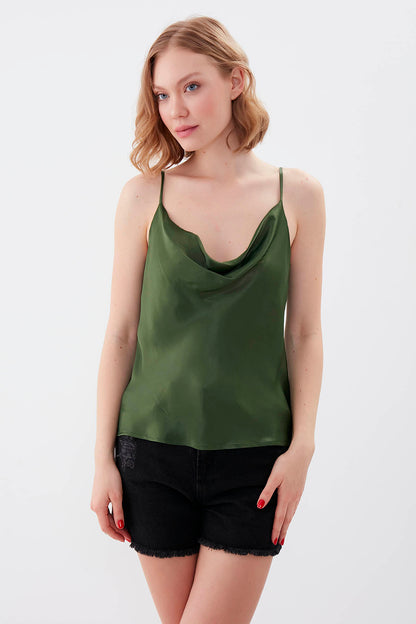 DEGAJE COLLAR SATEN BLOUSE