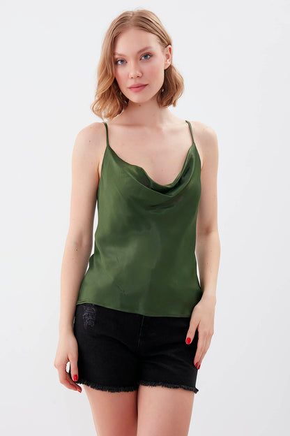 DEGAJE COLLAR SATEN BLOUSE