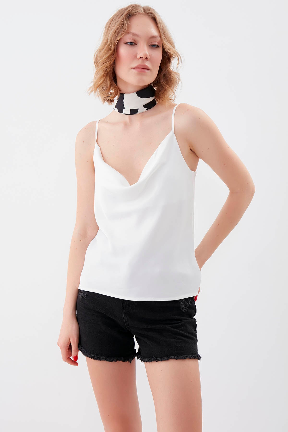 DEGAJE COLLAR SATEN BLOUSE