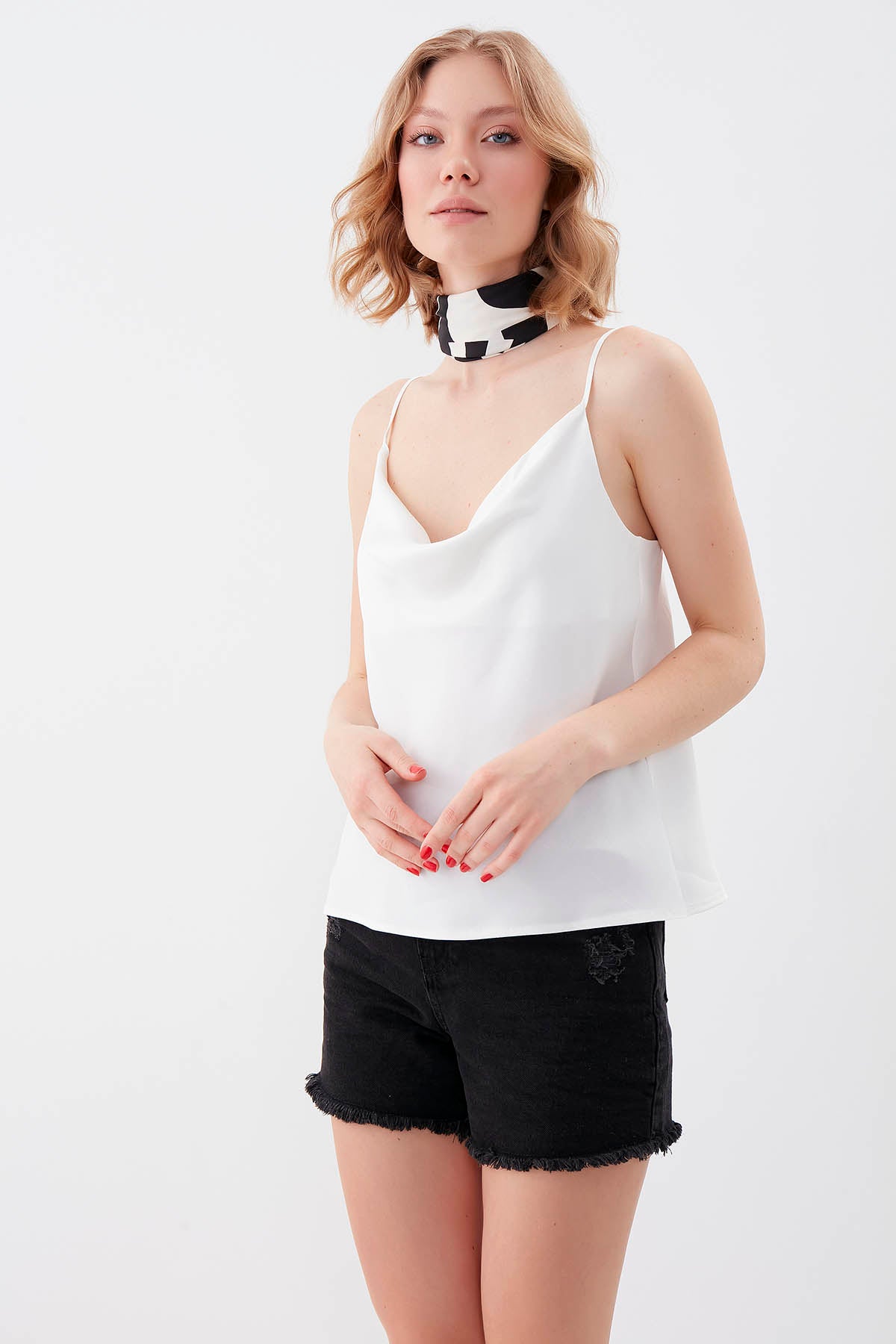 DEGAJE COLLAR SATEN BLOUSE