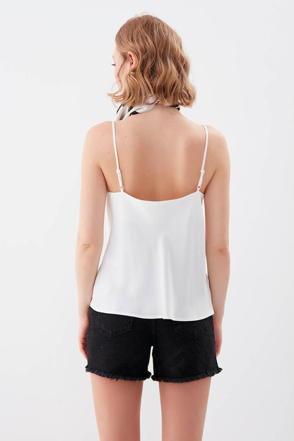 DEGAJE COLLAR SATEN BLOUSE