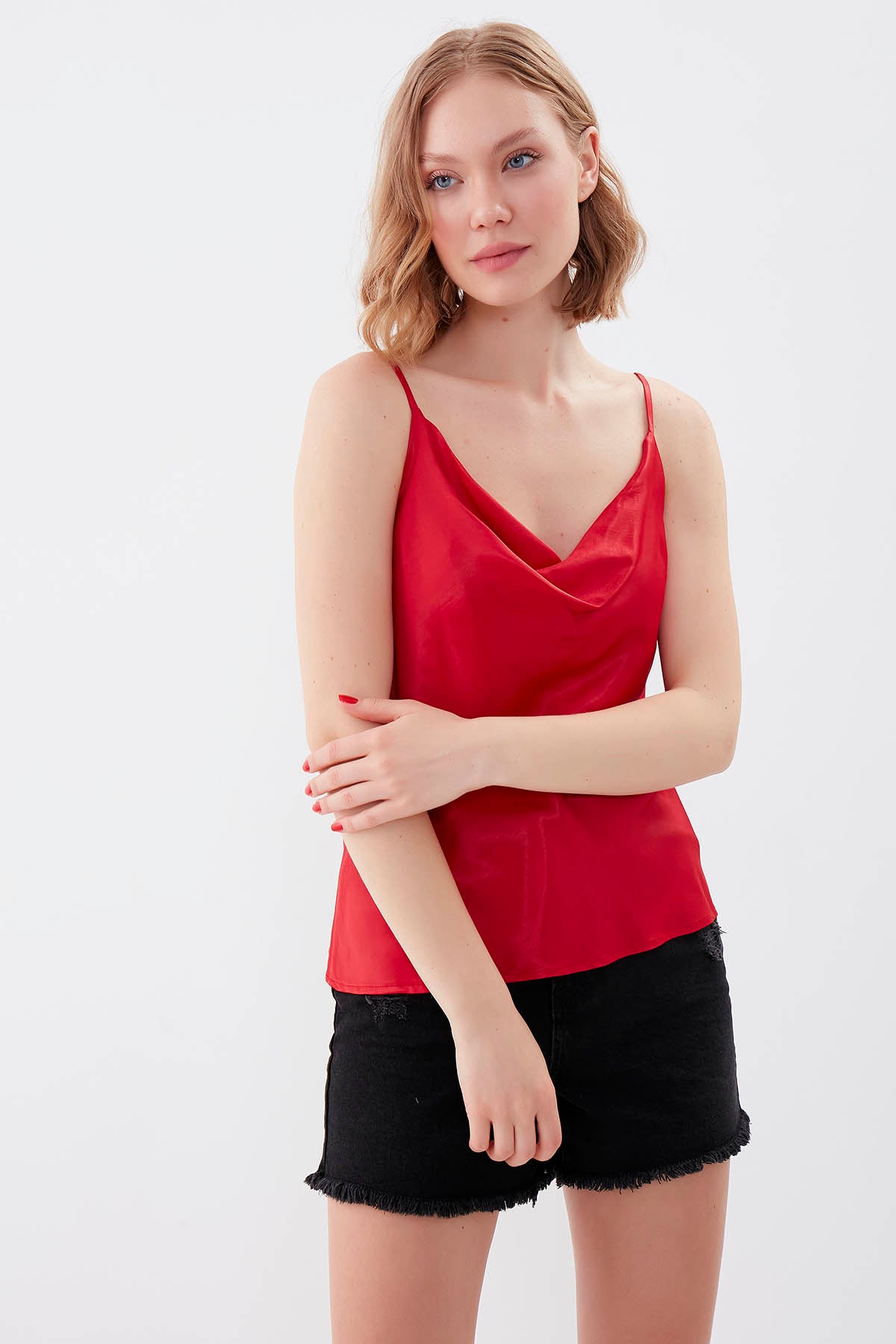 DEGAJE COLLAR SATEN BLOUSE