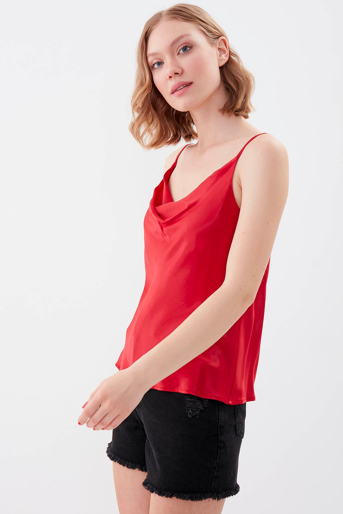 DEGAJE COLLAR SATEN BLOUSE