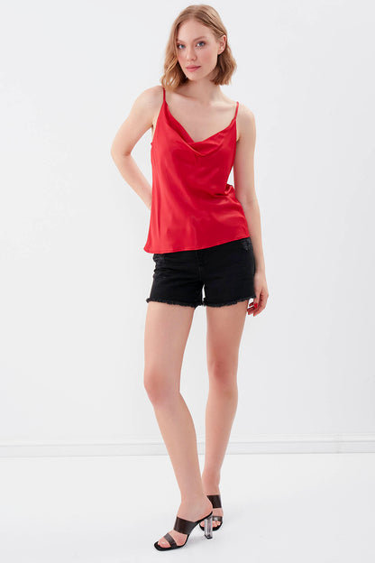 DEGAJE COLLAR SATEN BLOUSE