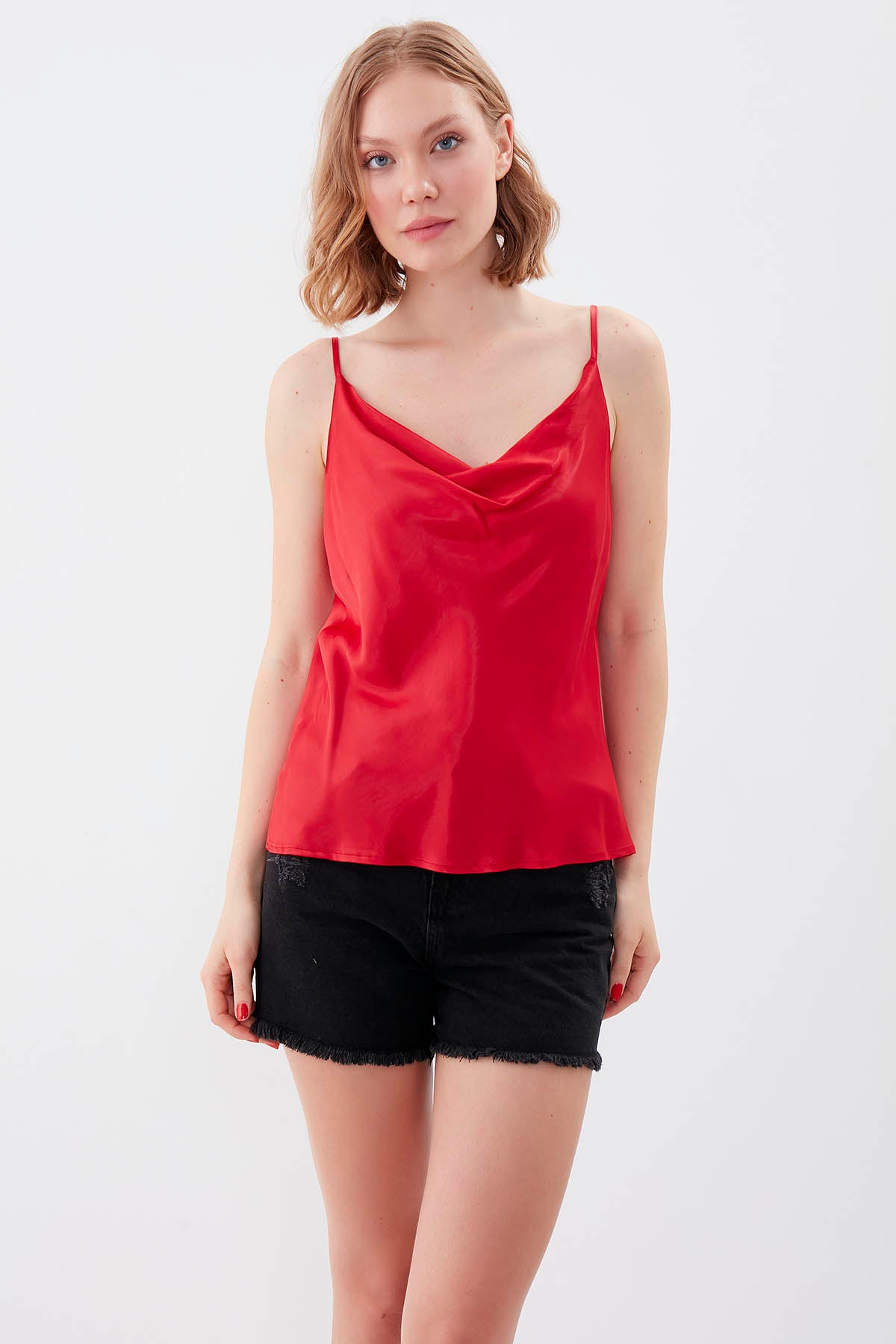 DEGAJE COLLAR SATEN BLOUSE
