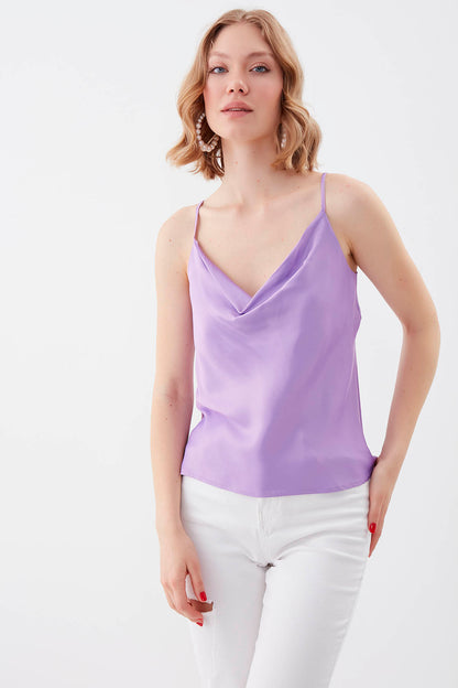 DEGAJE COLLAR SATEN BLOUSE