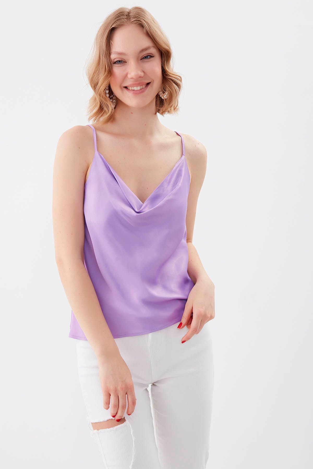 DEGAJE COLLAR SATEN BLOUSE