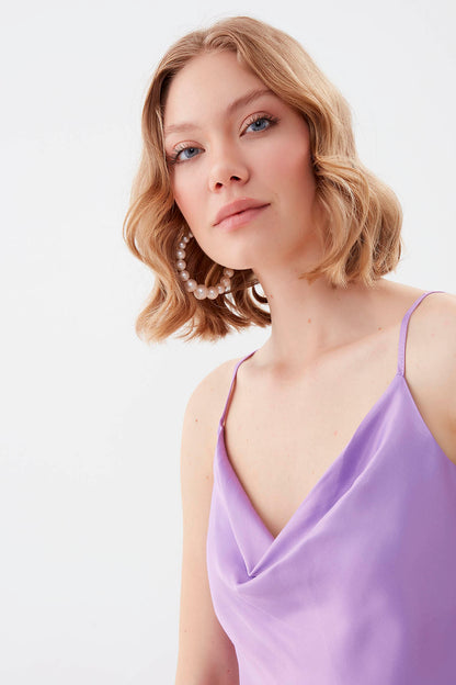 DEGAJE COLLAR SATEN BLOUSE