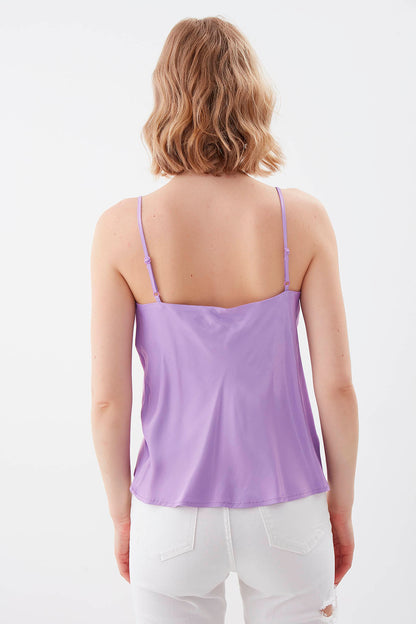 DEGAJE COLLAR SATEN BLOUSE