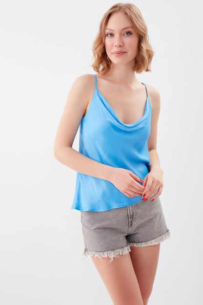 DEGAJE COLLAR SATEN BLOUSE