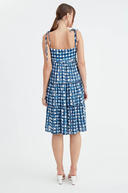 CHECKER PATTERN DRESS