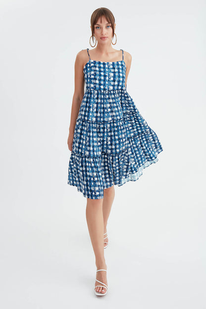 CHECKER PATTERN DRESS