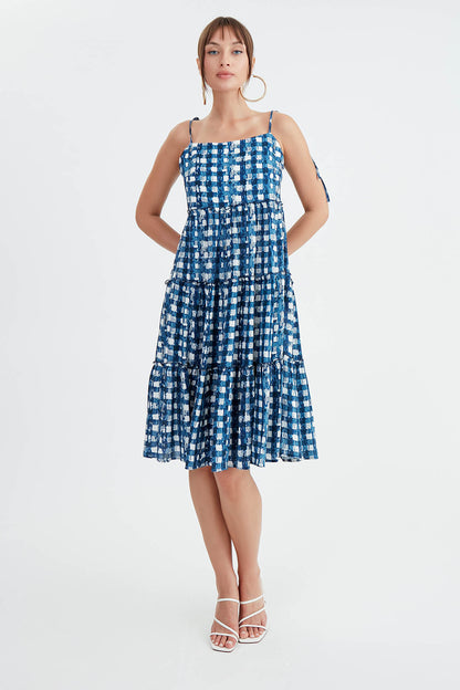 CHECKER PATTERN DRESS