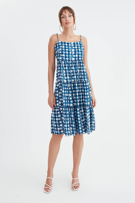 CHECKER PATTERN DRESS