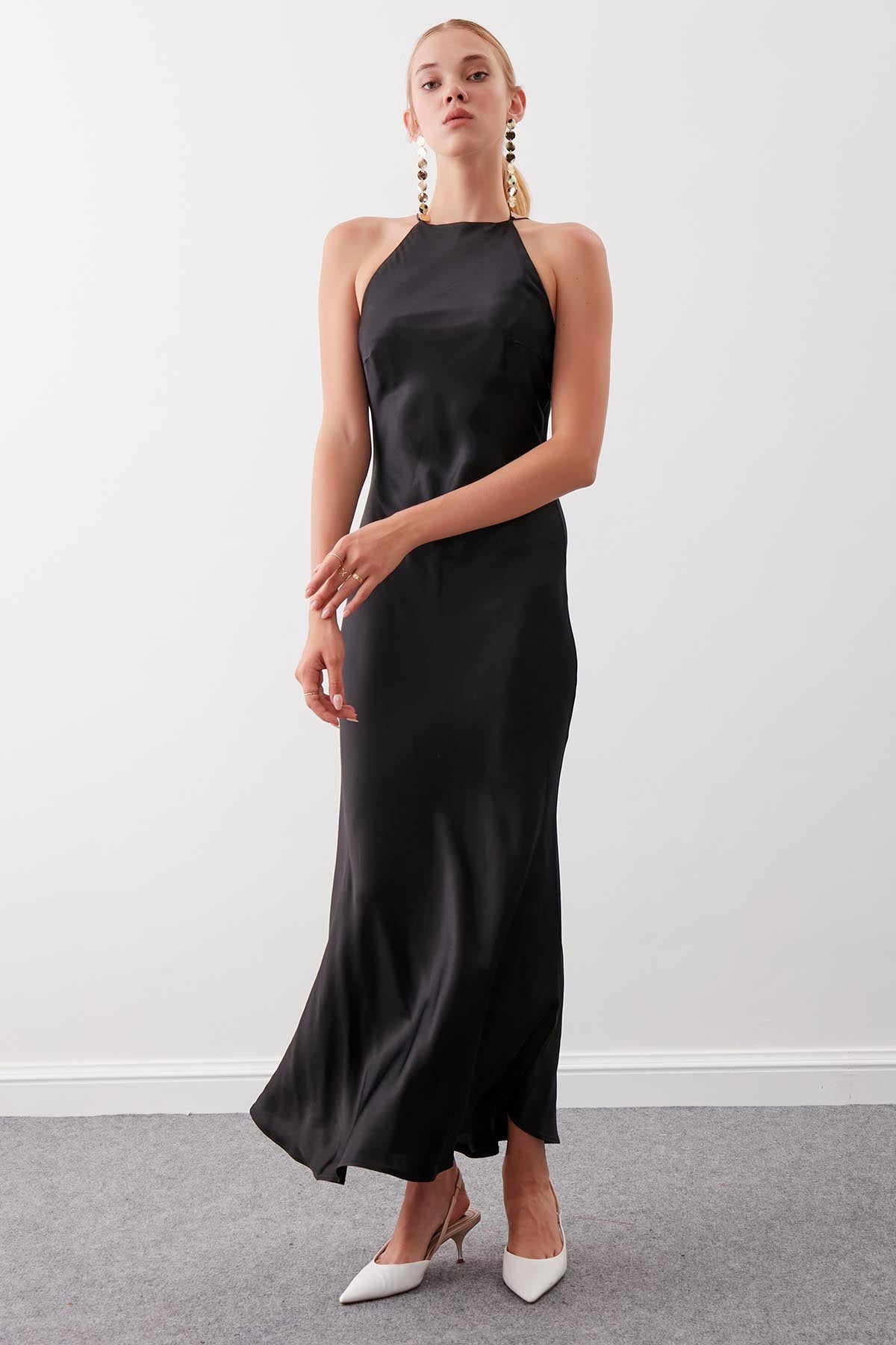 SATIN LONG DRESS