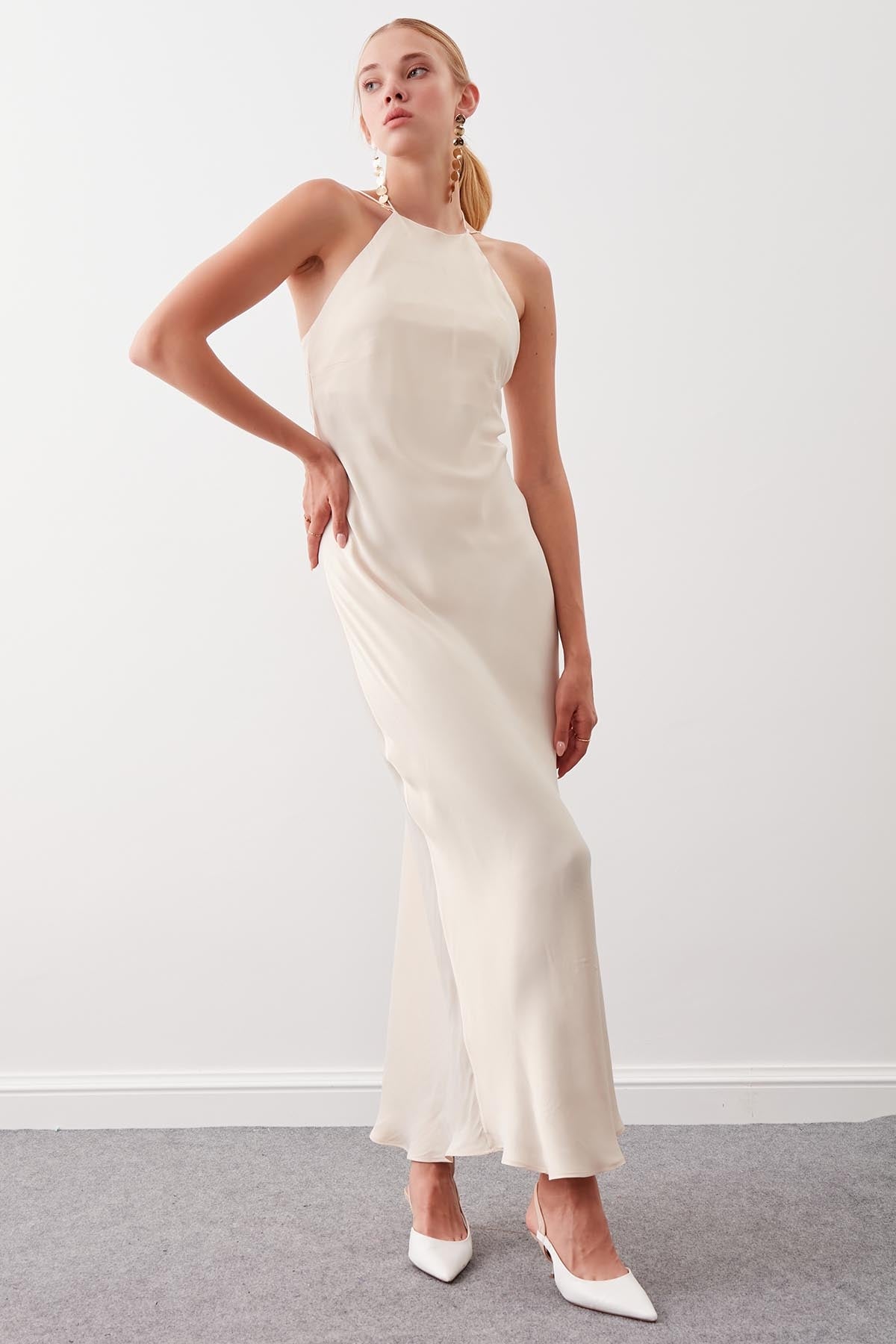SATIN LONG DRESS