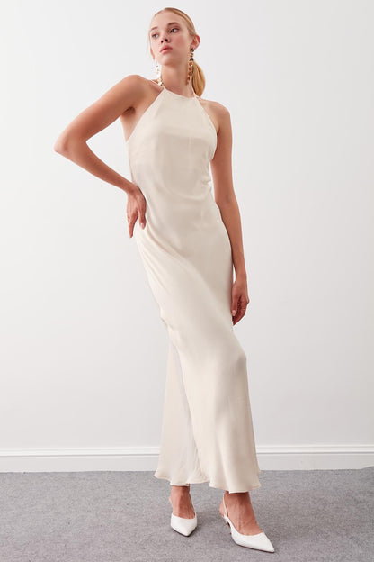 SATIN LONG DRESS