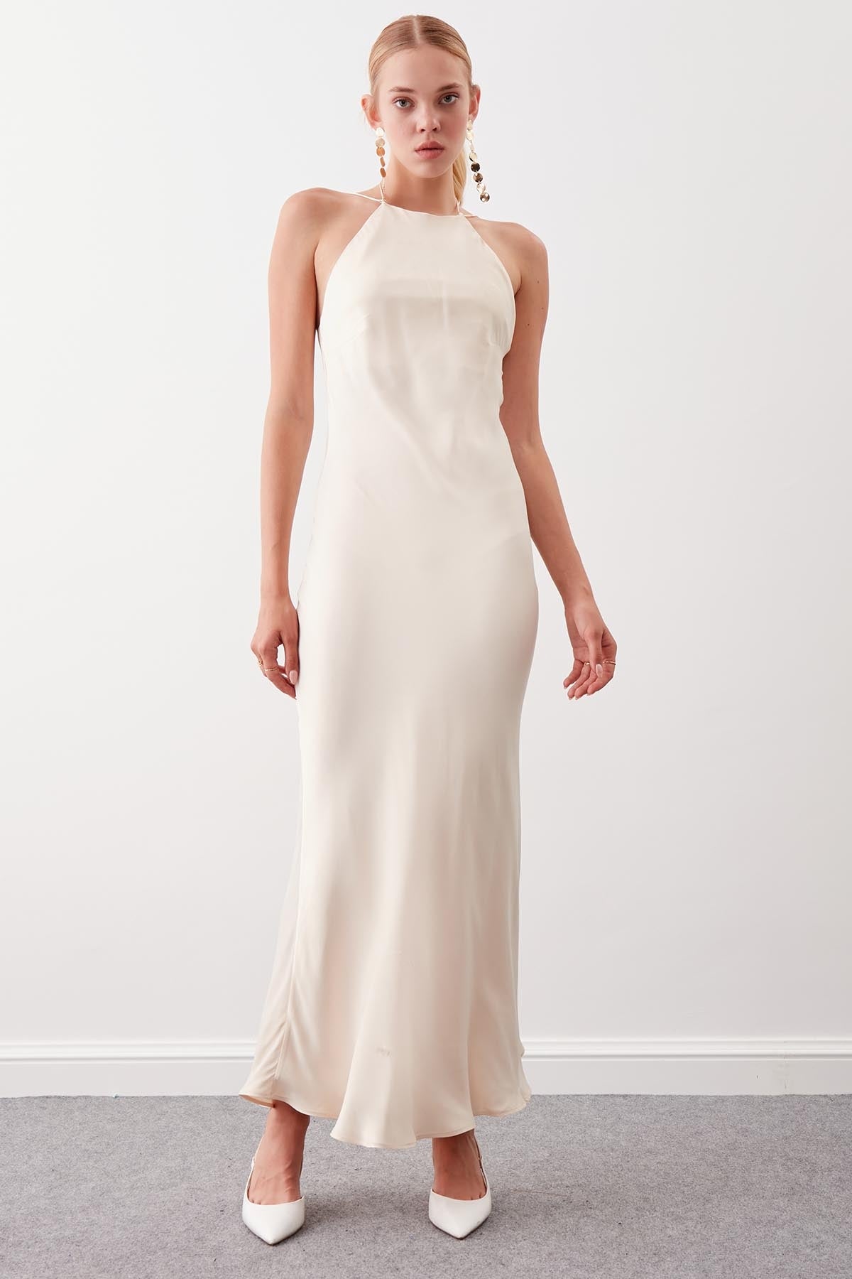 SATIN LONG DRESS