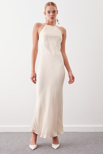 SATIN LONG DRESS
