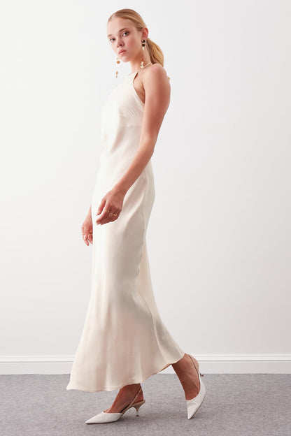 SATIN LONG DRESS