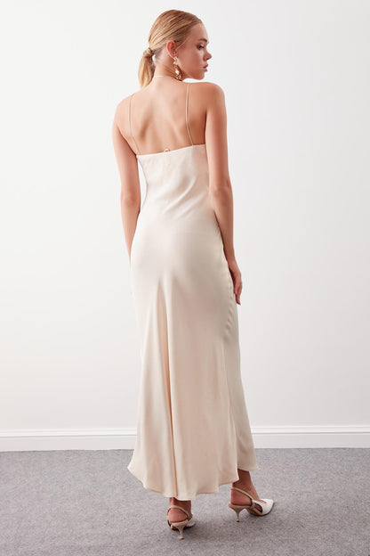 SATIN LONG DRESS