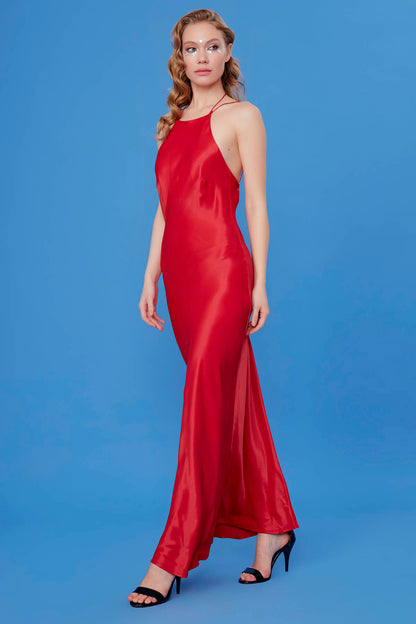 SATIN LONG DRESS