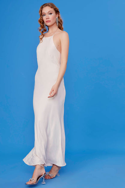 SATIN LONG DRESS